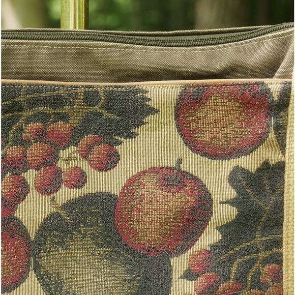 Vintage 90s Handmade Medieval Fruit Tapestry Tote Bag - Picture 4 of 7